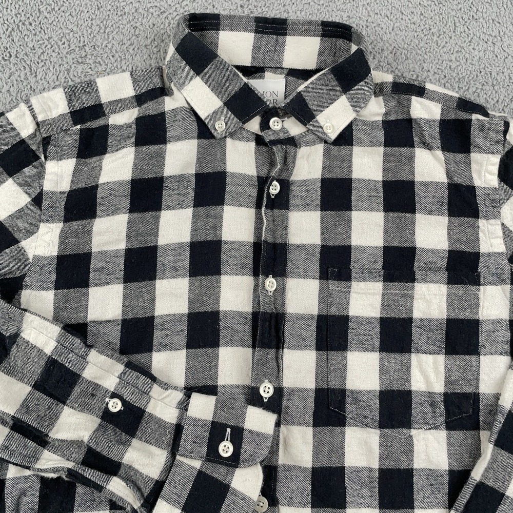 Simon Spurr Shirt Mens Small Buffalo Plaid Flannel Button Down Casual Preppy